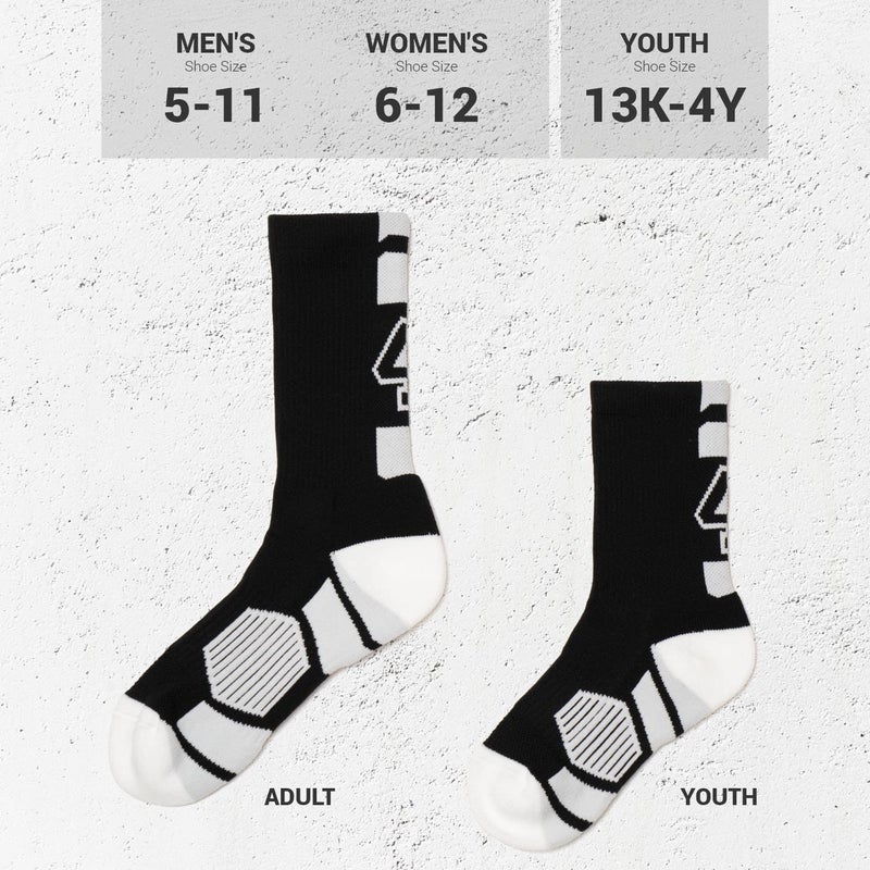 ChalkTalkSPORTS Custom Team Number Crew Socks | Athletic Socks by Chalk Talk Sports | Black | Choose Your Number, 24 Or 42 Team Number, One Size Fits Most - Image 4